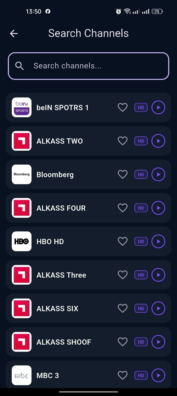 Stango TV Search Movies and Matches Interface